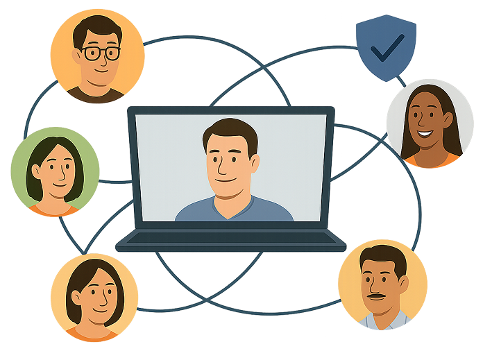 AI Recruiting Globe Illustration